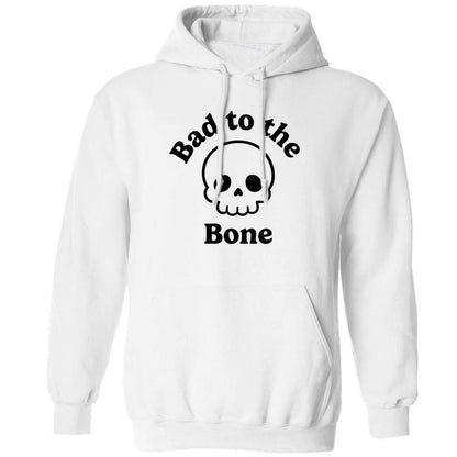 Bad to the Bone adults unisex white hoodie 2XL
