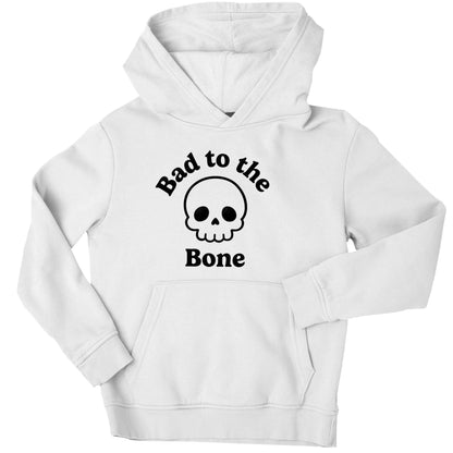 Bad to the Bone children's white hoodie 12-13 Years
