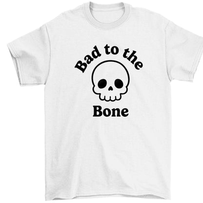 Bad to the Bone Children's white Tshirt 12-13 Years
