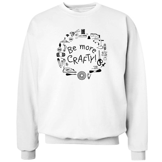 Be More Crafty adult's unisex white sweater 2XL
