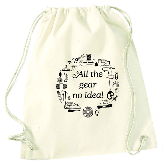 All the Gear No Idea natural drawstring bag