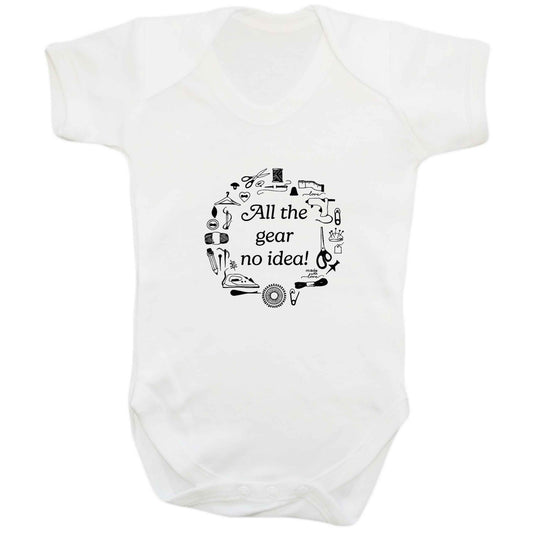 All the Gear No Idea baby bodysuit white 18-24 months