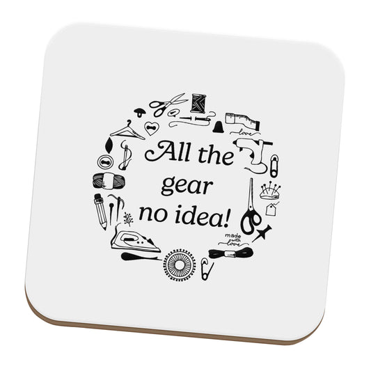 All the Gear No Idea set of four coasters