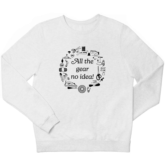 All the Gear No Idea children's white sweater 12-13 Years