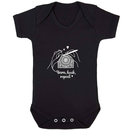 Yarn, Hook, Repeat baby bodysuit black 18-24 months