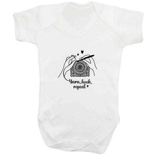 Yarn, Hook, Repeat baby bodysuit white 18-24 months