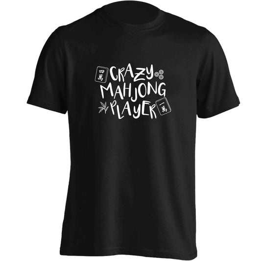 Crazy Mahjong Player adults unisex black Tshirt 2XL