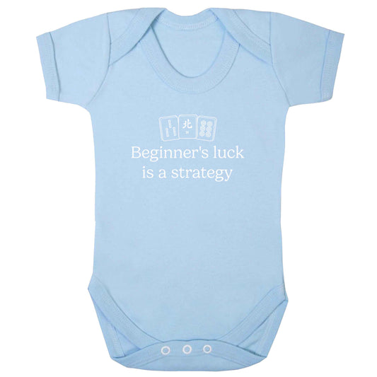 Beginner's Luck Is a Strategy baby bodysuit pale blue 18-24 months
