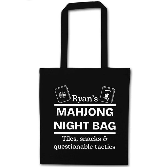 Personalised Mahjong Night Bag black tote bag