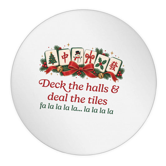 Deck the Halls & Deal the Tiles 24 @ 45mm matt circle stickers