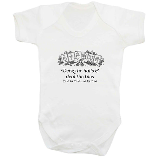 Deck the Halls & Deal the Tiles baby bodysuit white 18-24 months