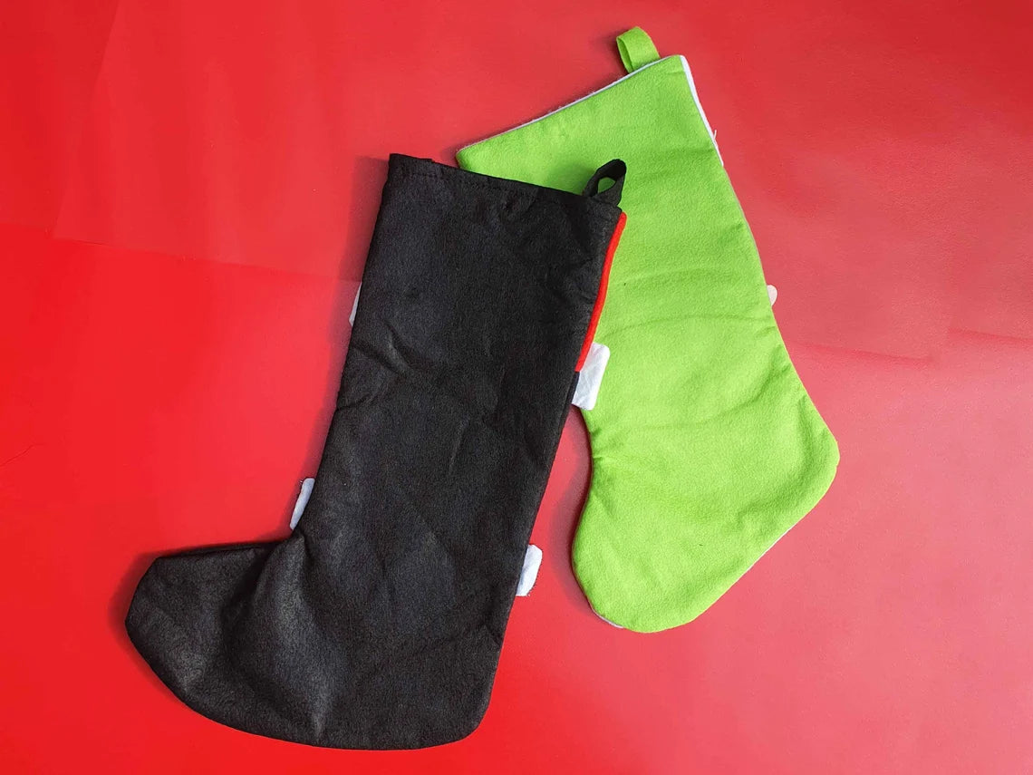 back of personalised christmas stockings