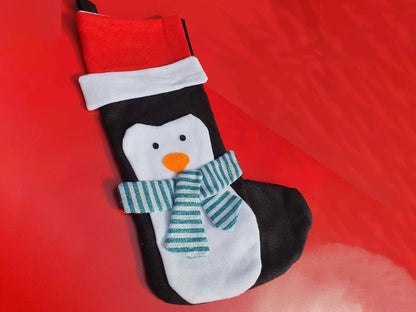 Penguin personalised christmas stocking