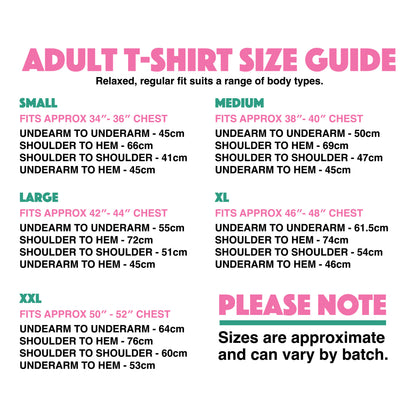 Adult T-Shirt size guide illustration