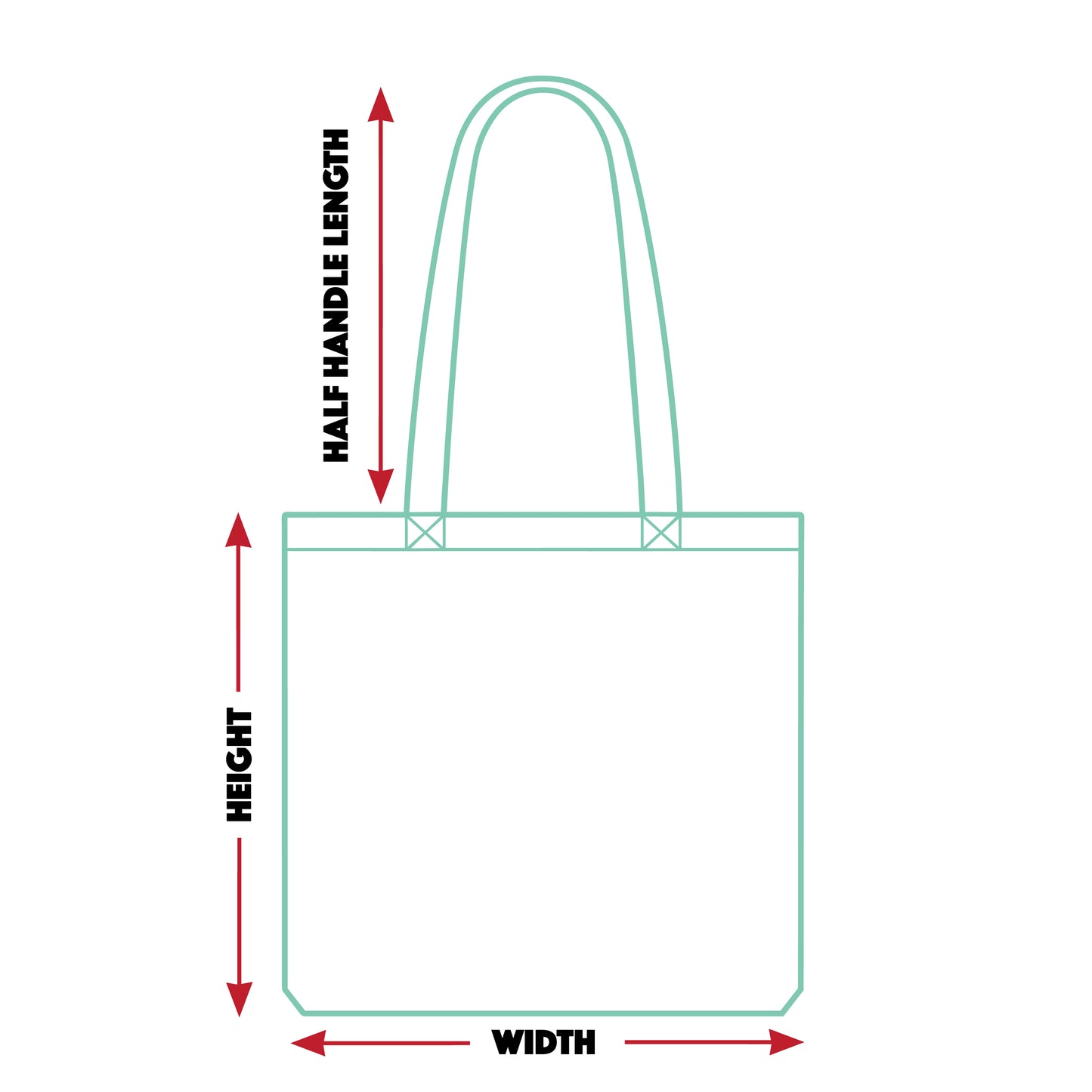 Tote bag size illustration