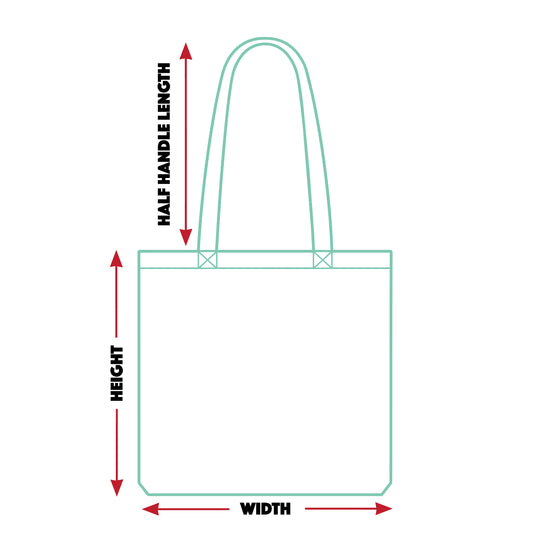 Tote bag size illustration