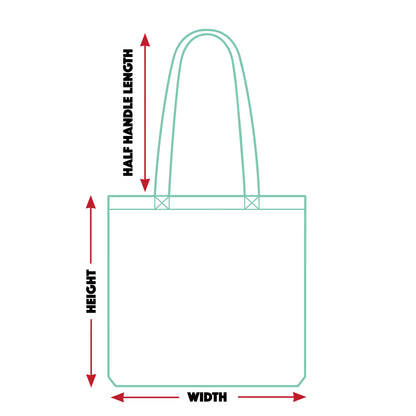 Tote bag size illustration
