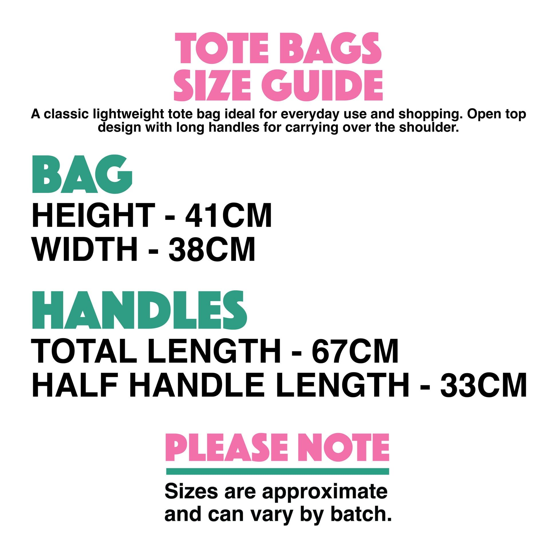 Tote bag size