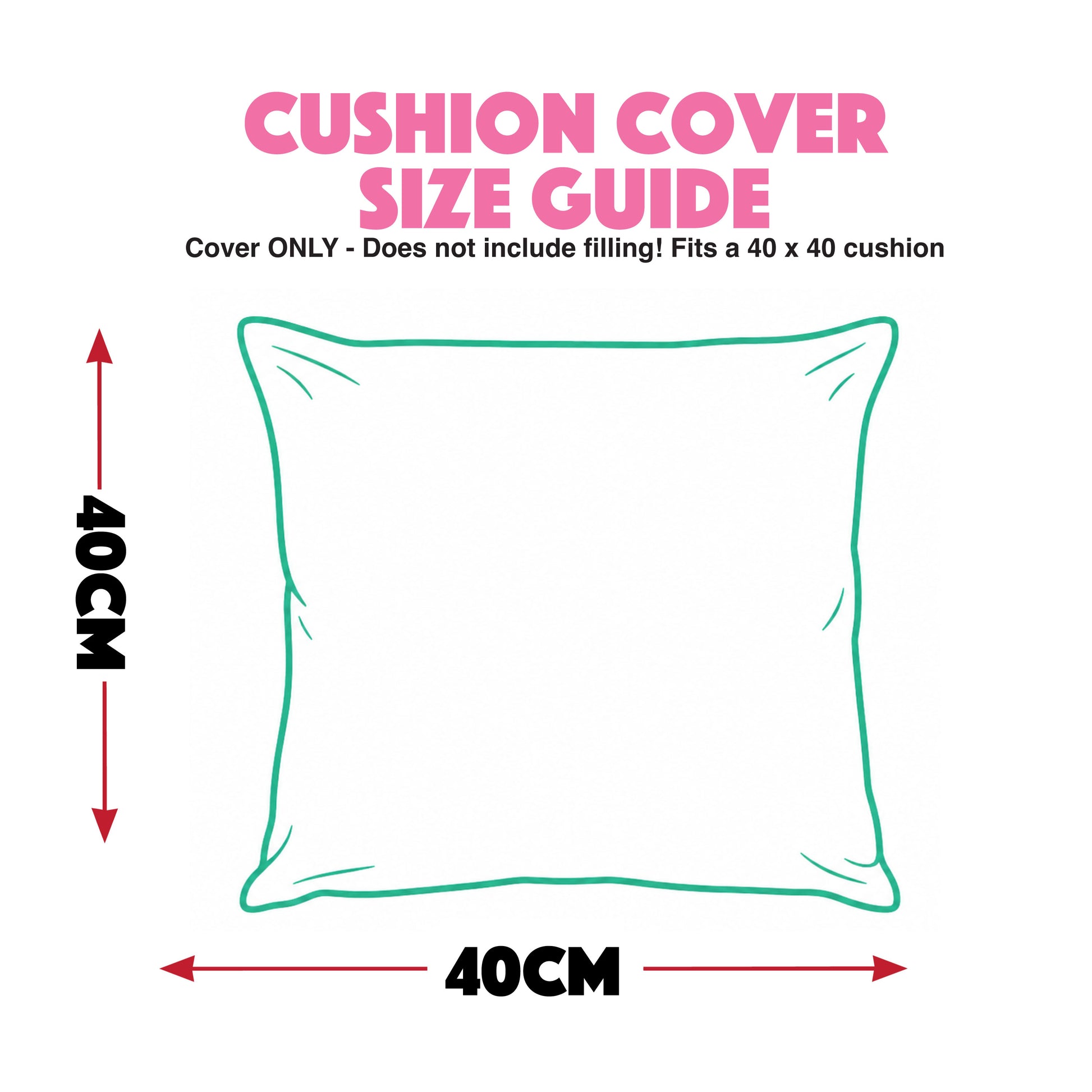 Cushion cover size guide