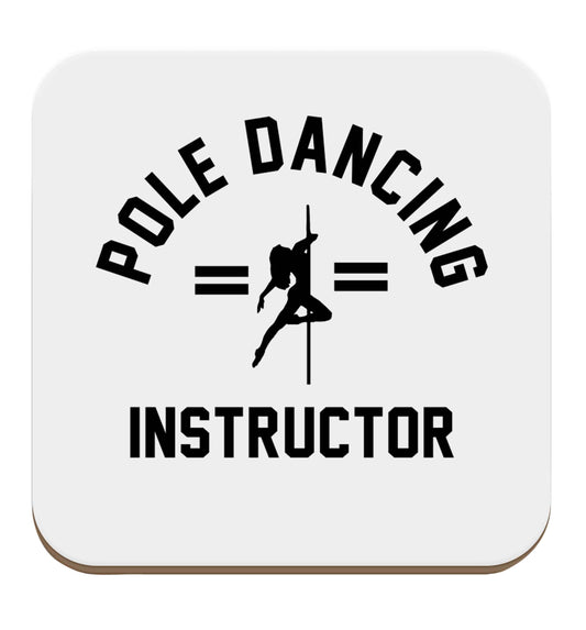 Pole dancing instructor set of four coasters