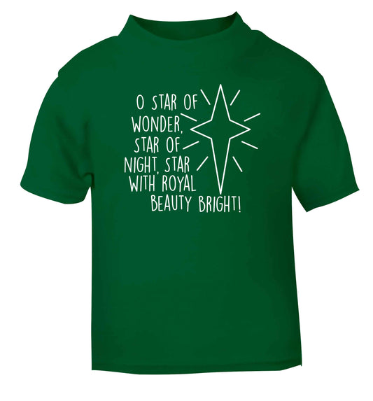 Oh star of wonder star of night, star with royal beauty bright green baby toddler Tshirt 2 Years