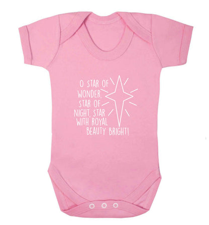 Oh star of wonder star of night, star with royal beauty bright baby vest pale pink 18-24 months