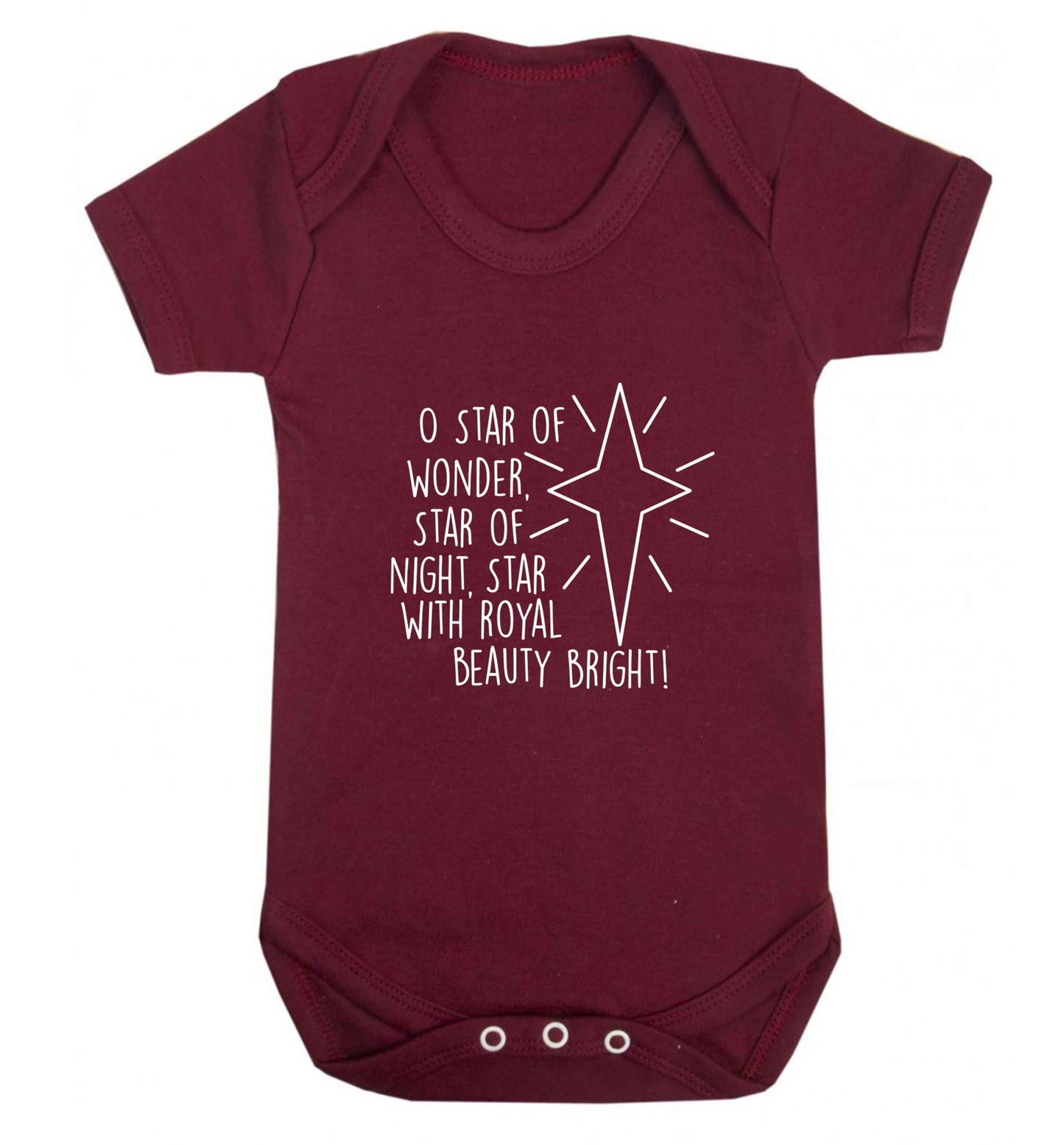 Oh star of wonder star of night, star with royal beauty bright baby vest maroon 18-24 months