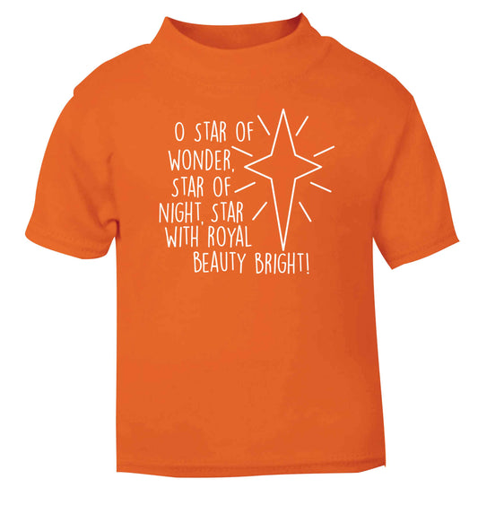 Oh star of wonder star of night, star with royal beauty bright orange baby toddler Tshirt 2 Years