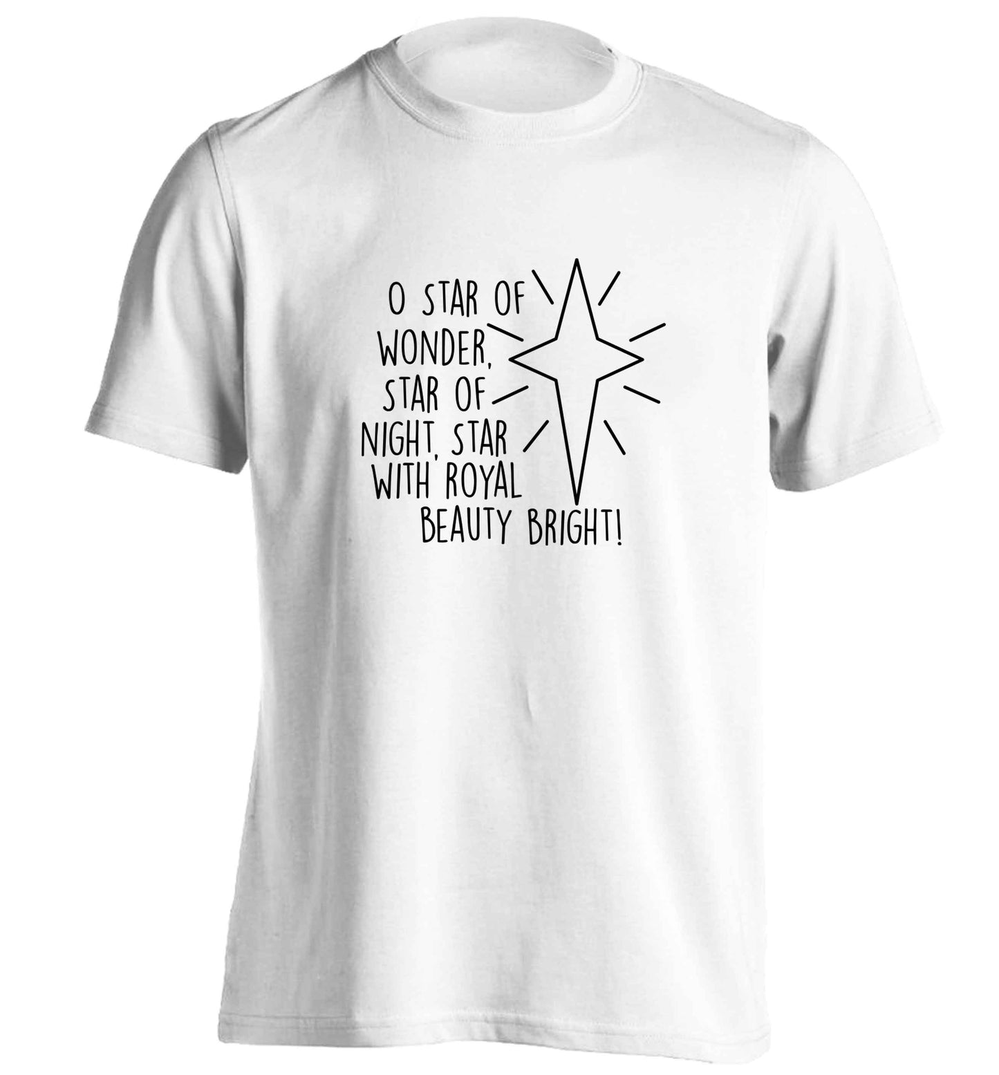Oh star of wonder star of night, star with royal beauty bright adults unisex white Tshirt 2XL