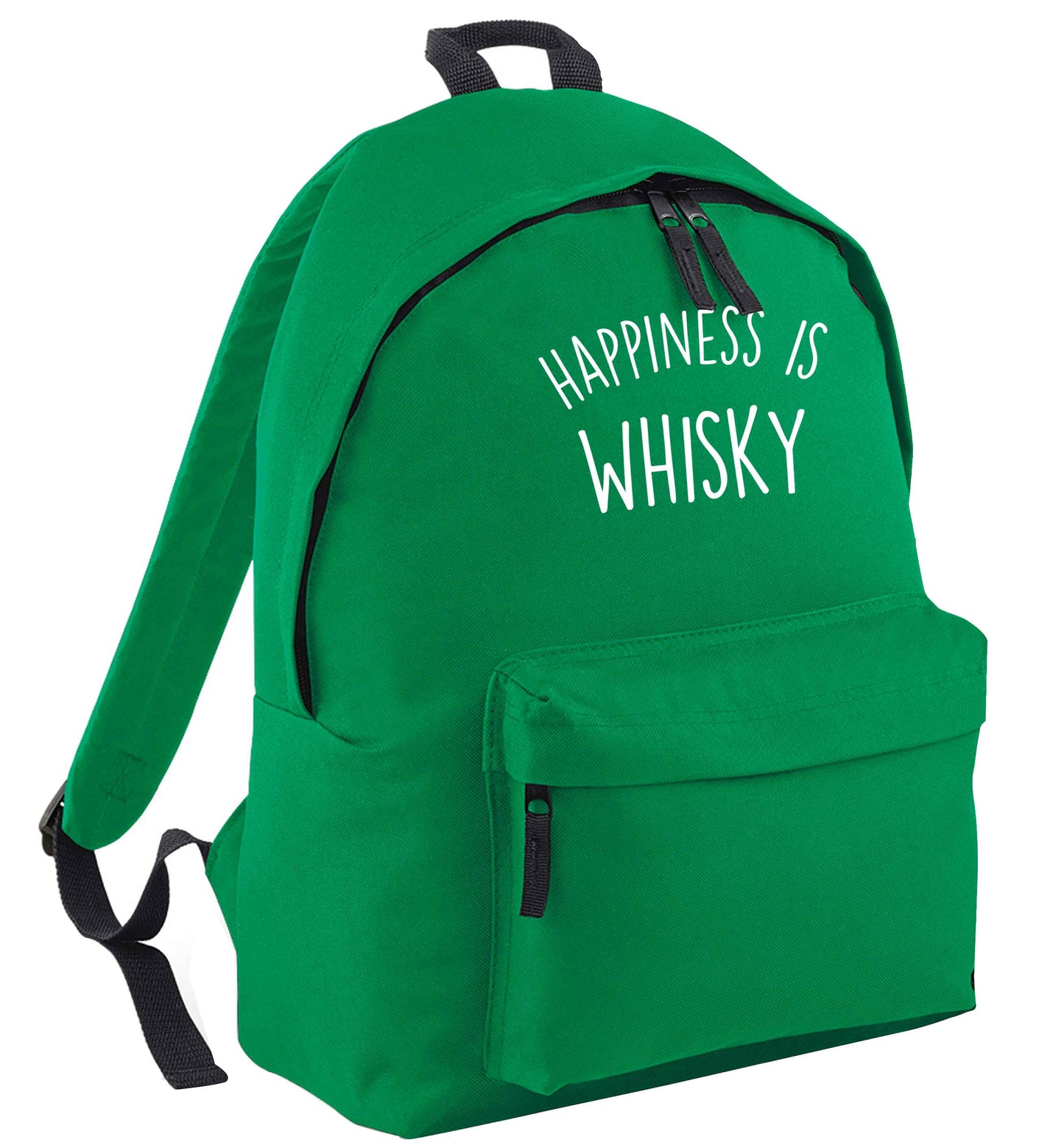 Happiness is whisky green adults backpack