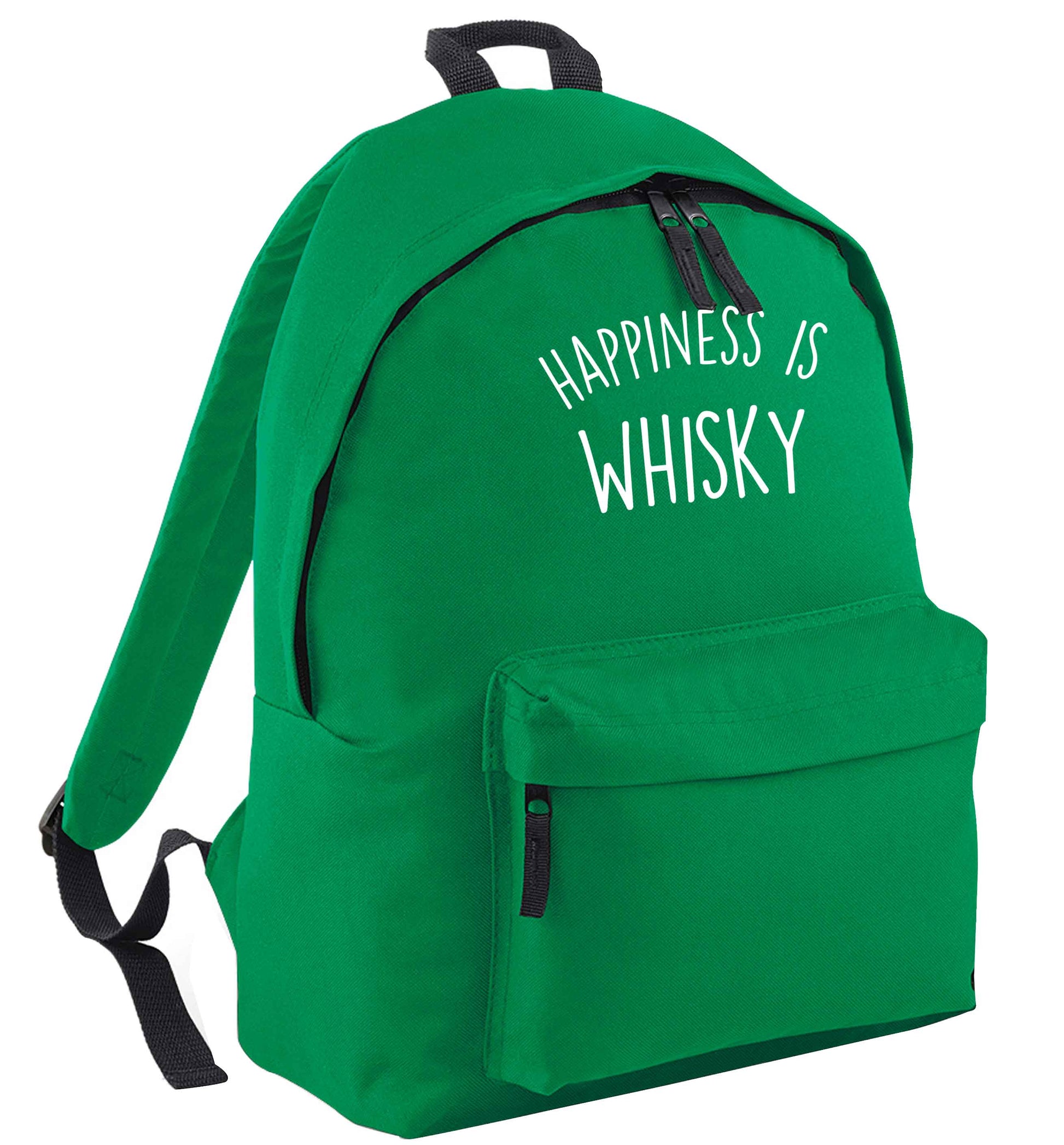 Happiness is whisky green adults backpack