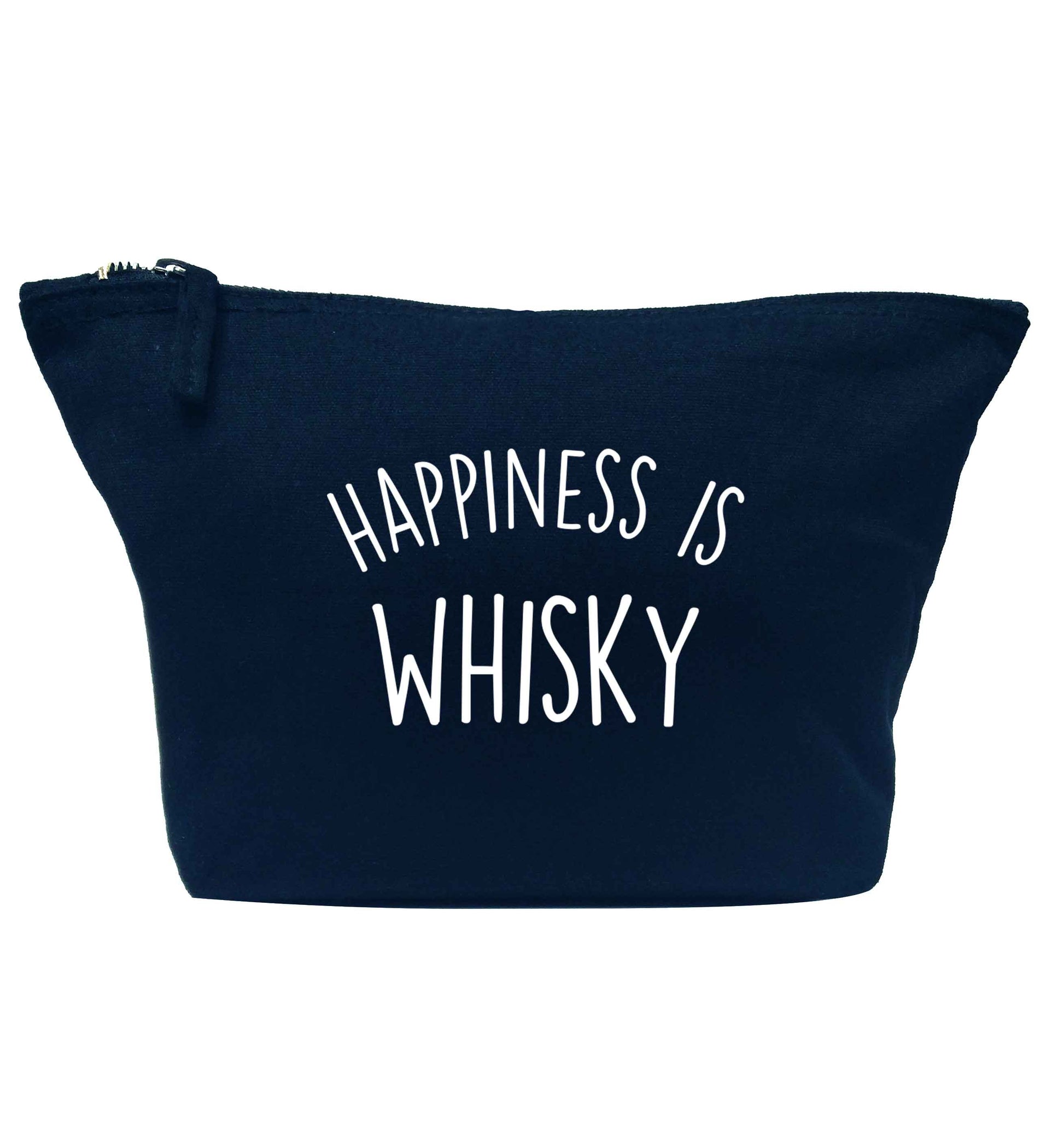 Happiness is whisky navy makeup bag