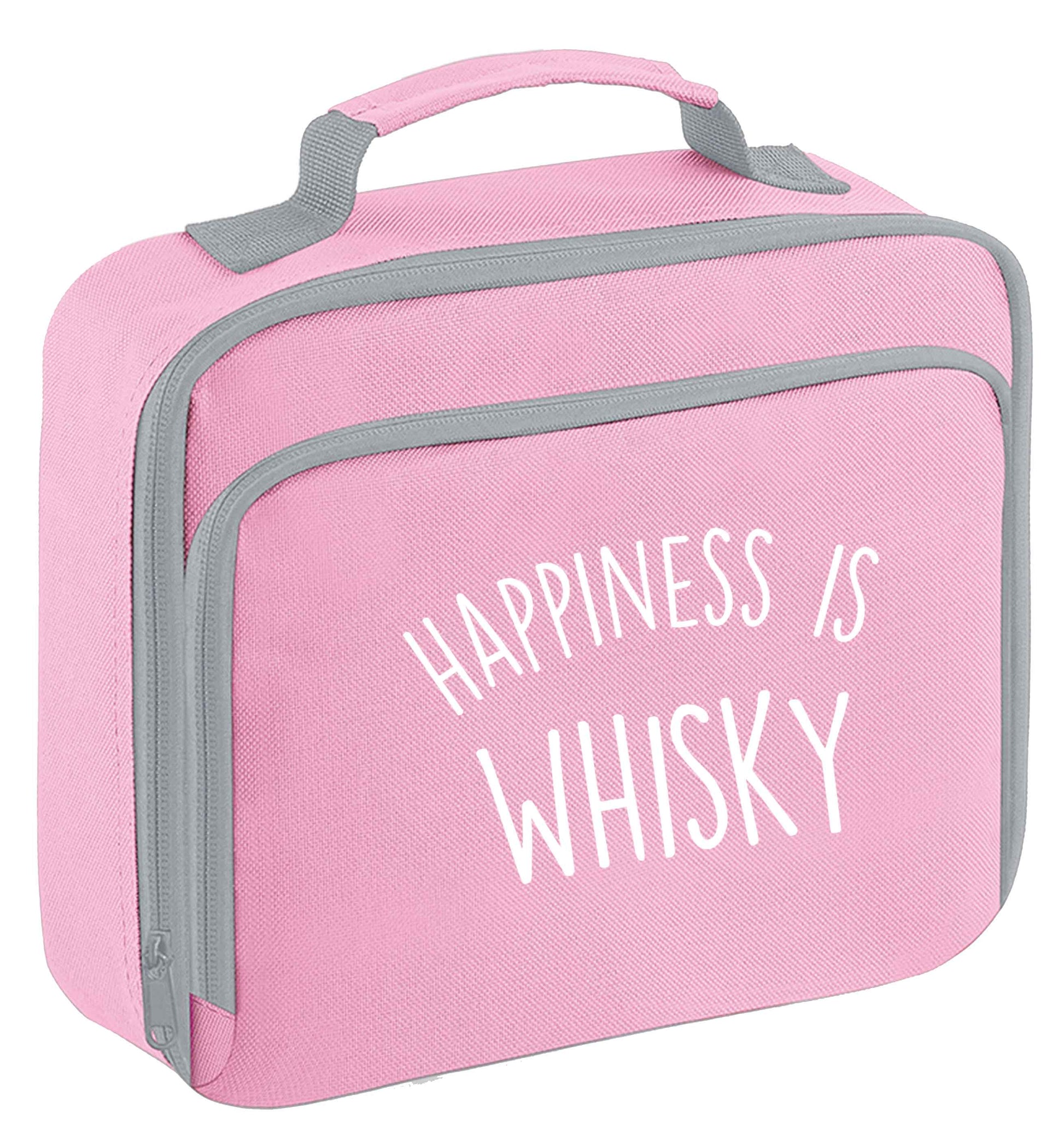 Happiness is whisky insulated pink lunch bag cooler