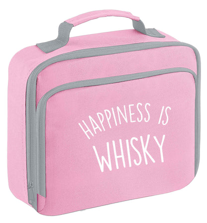 Happiness is whisky insulated pink lunch bag cooler