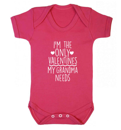I'm the only valentines my grandma needs baby vest dark pink 18-24 months