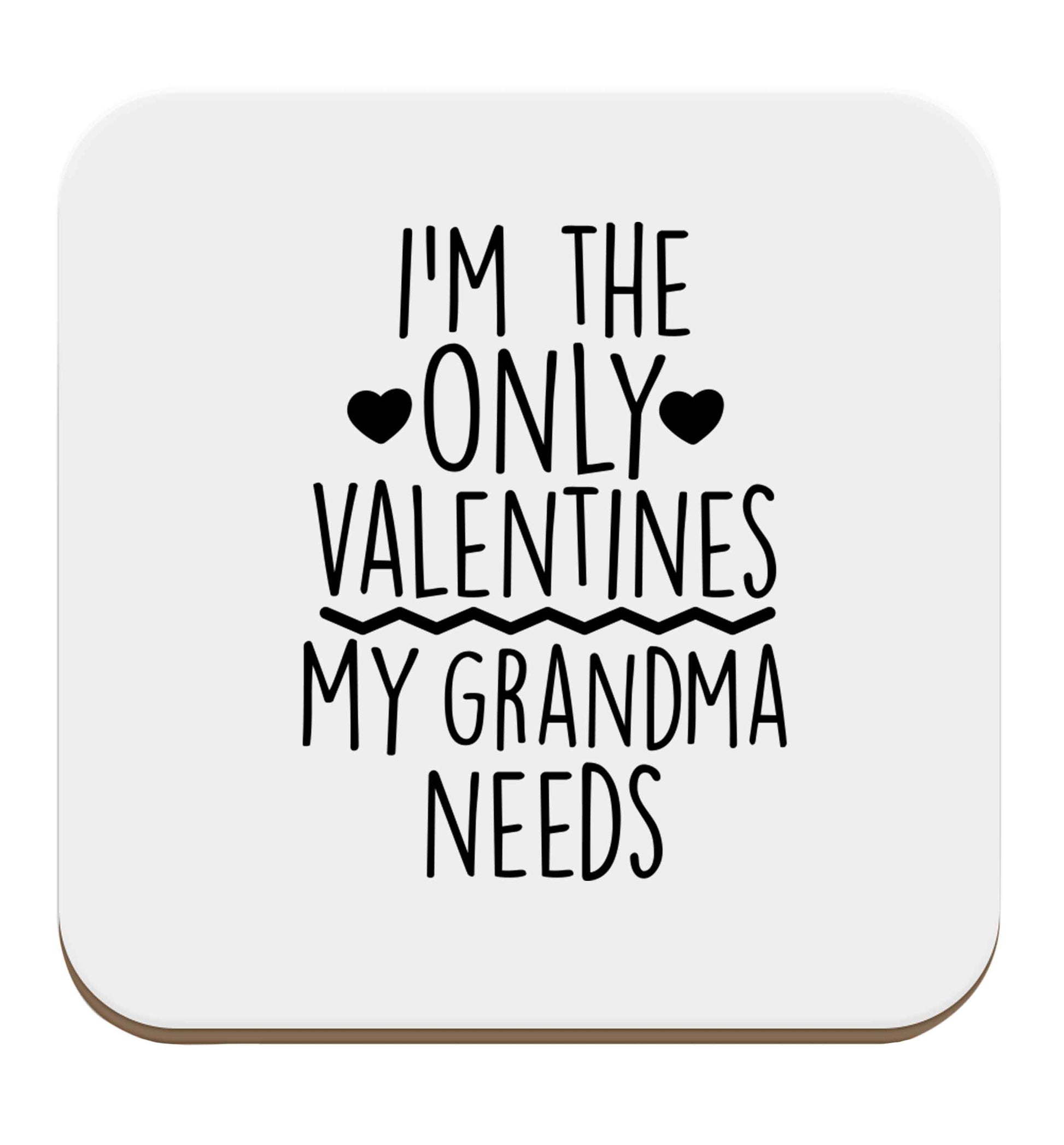 I'm the only valentines my grandma needs set of four coasters