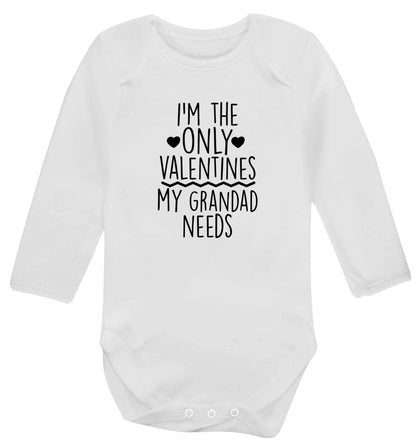 I'm the only valentines my grandad needs baby vest long sleeved white 6-12 months