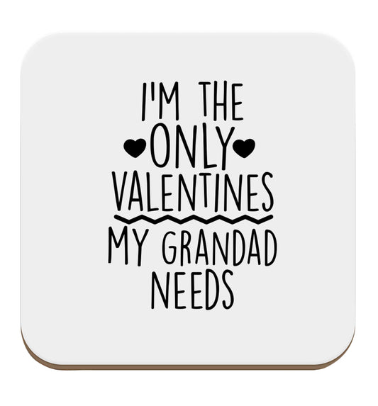 I'm the only valentines my grandad needs set of four coasters