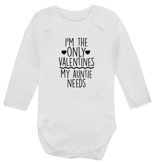 I'm the only valentines my auntie needs baby vest long sleeved white 6-12 months
