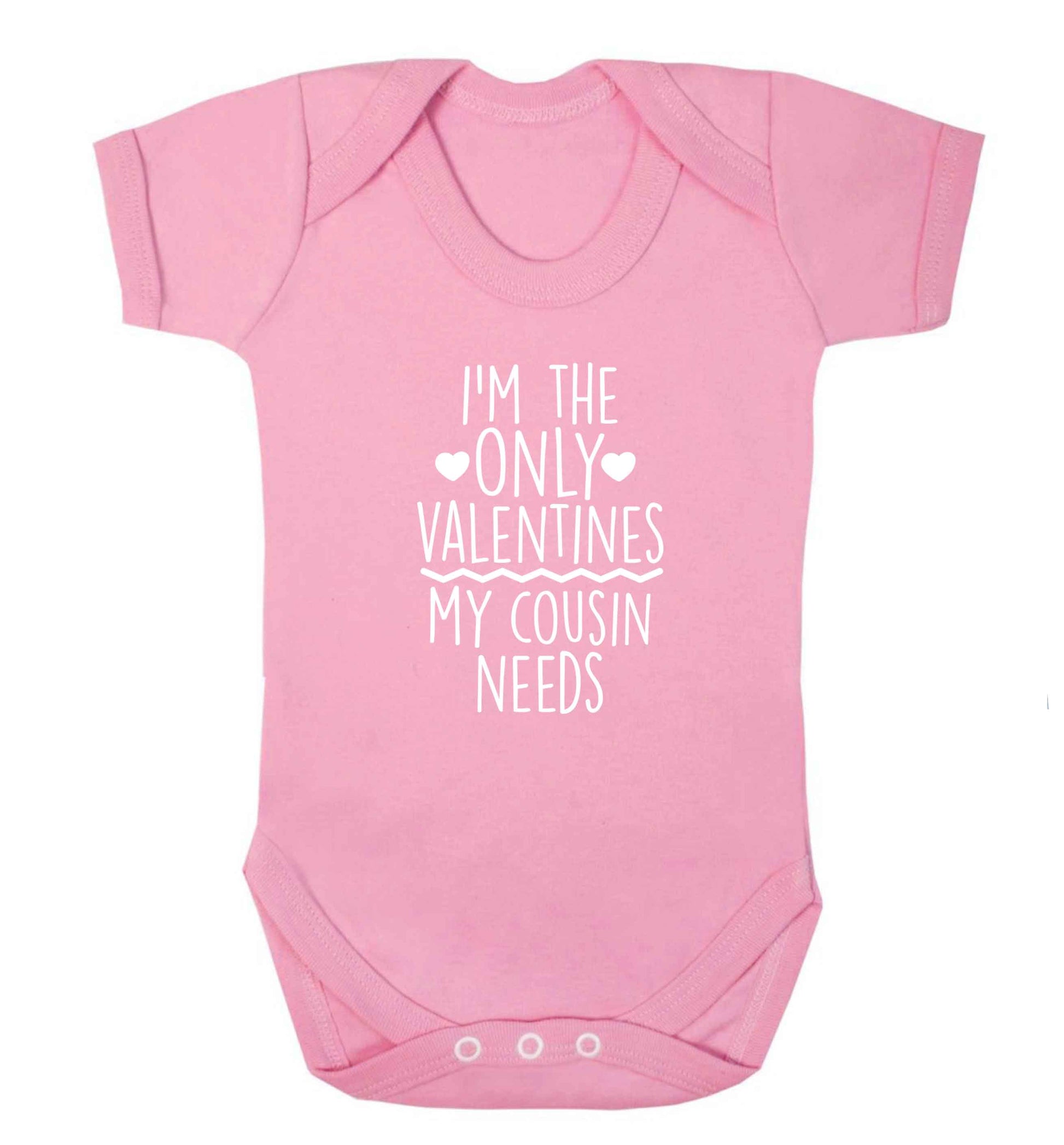 I'm the only valentines my cousin needs baby vest pale pink 18-24 months