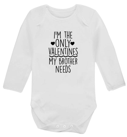 I'm the only valentines my brother needs baby vest long sleeved white 6-12 months