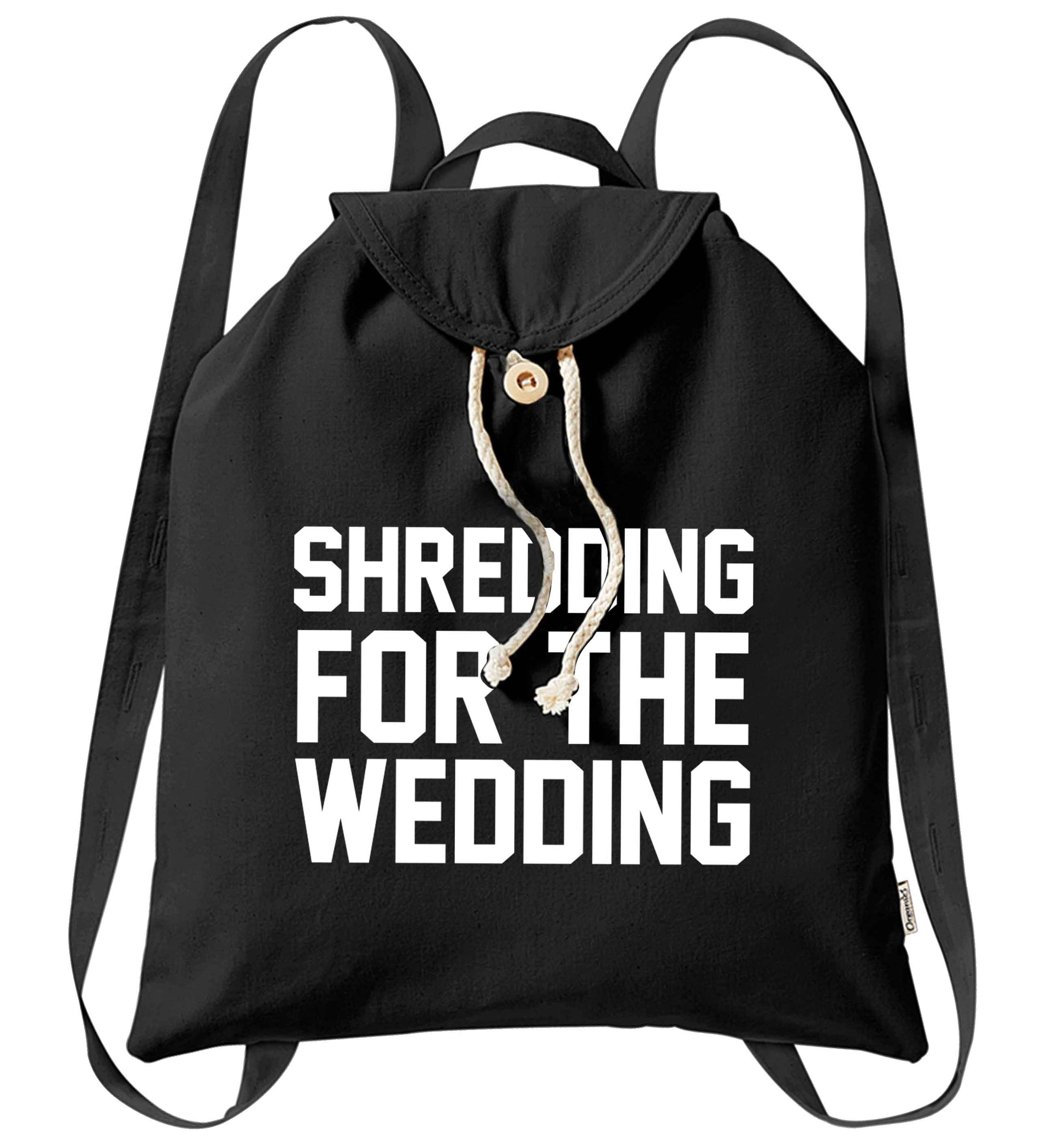 Get motivated and get fit for your big day! Our workout quotes and designs will get you ready to sweat! Perfect for any bride, groom or bridesmaid to be!  organic cotton backpack tote with wooden buttons in black