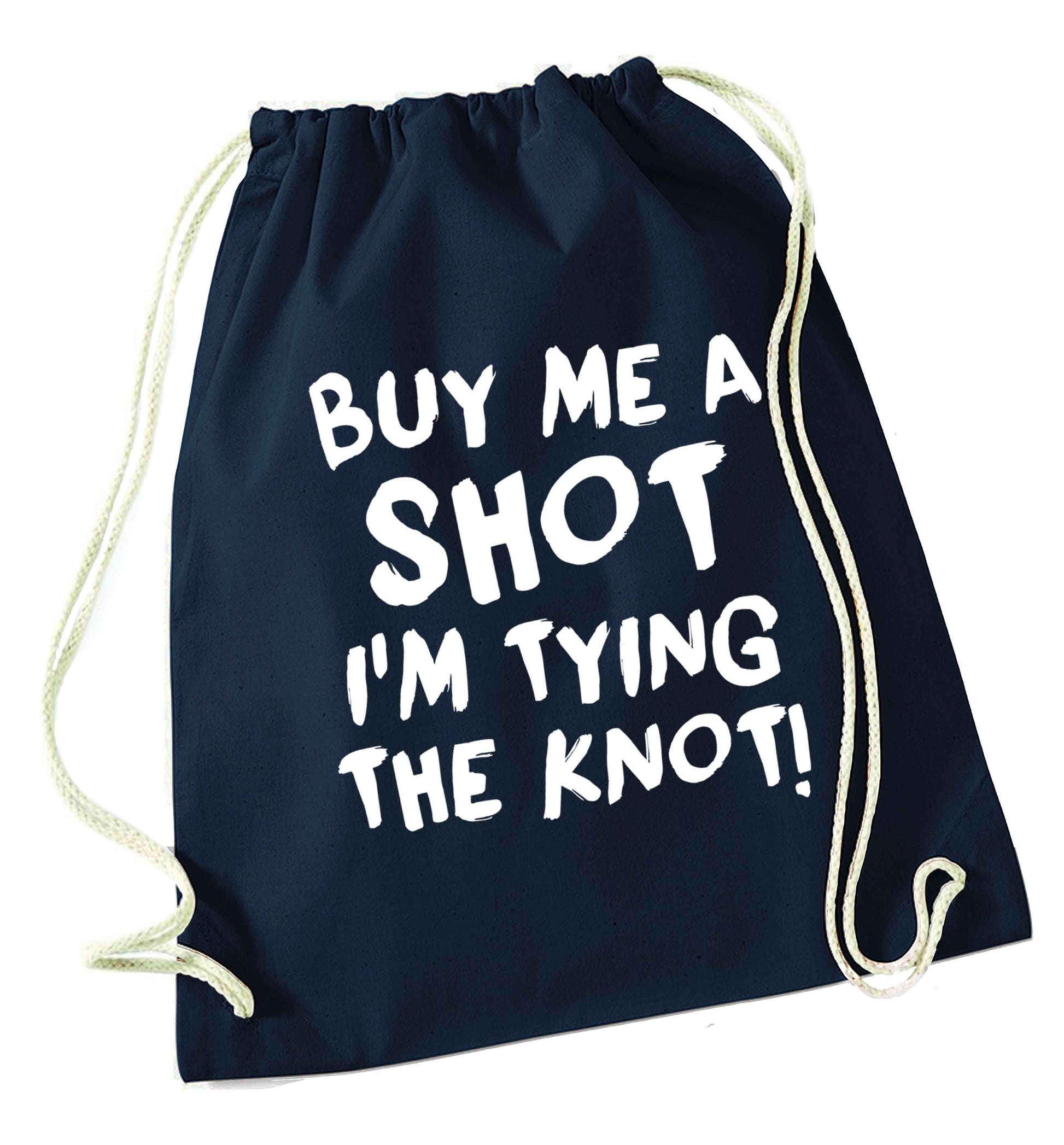 Get motivated and get fit for your big day! Our workout quotes and designs will get you ready to sweat! Perfect for any bride, groom or bridesmaid to be!  navy drawstring bag