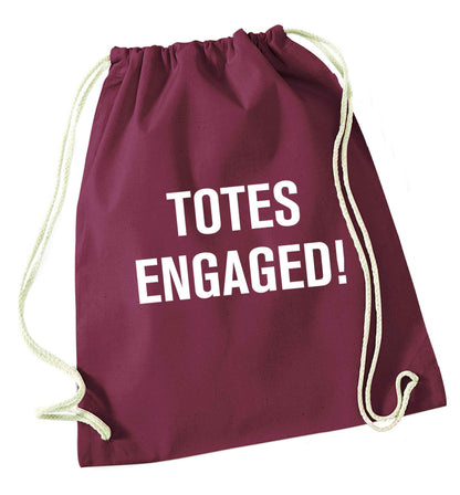 Totes engaged maroon drawstring bag
