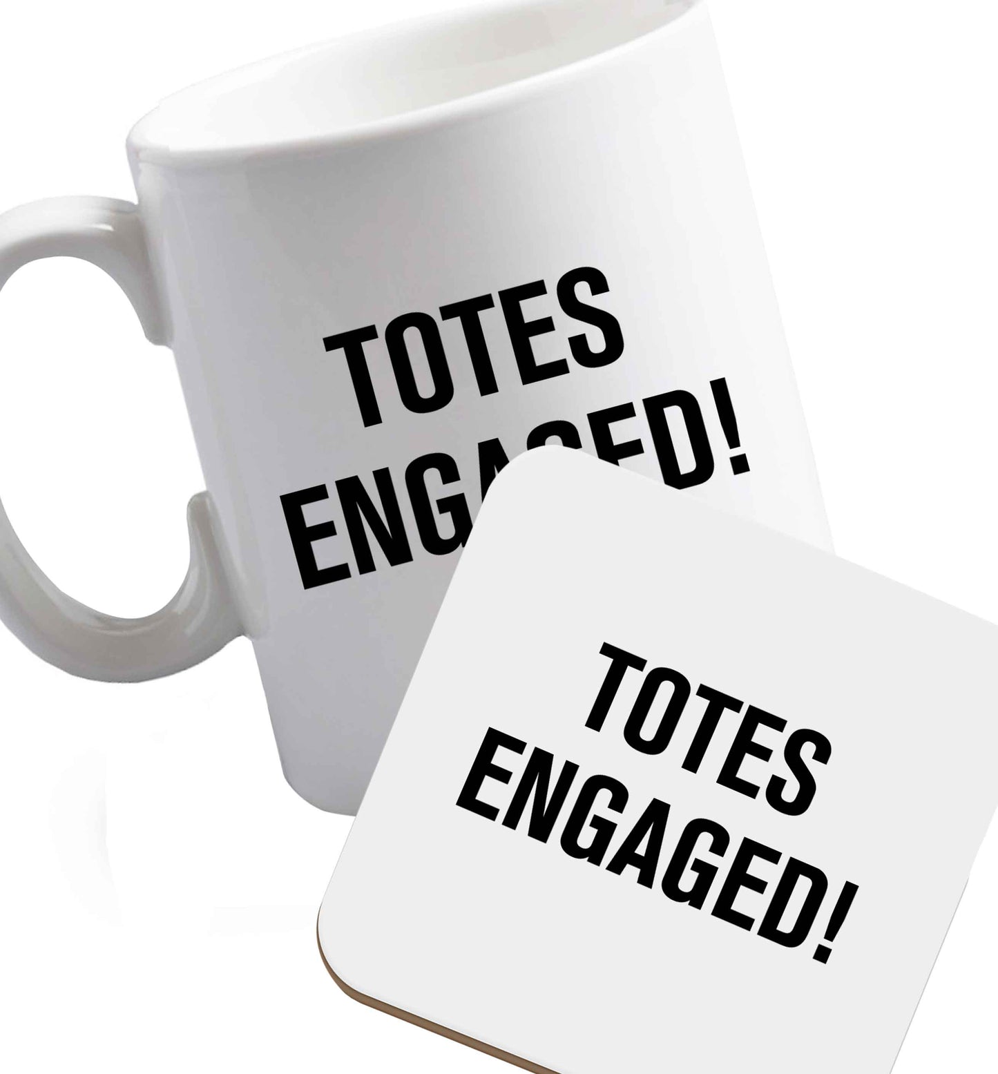10 oz Favourite Type Pan Pancake ceramic mug and coaster set right handed