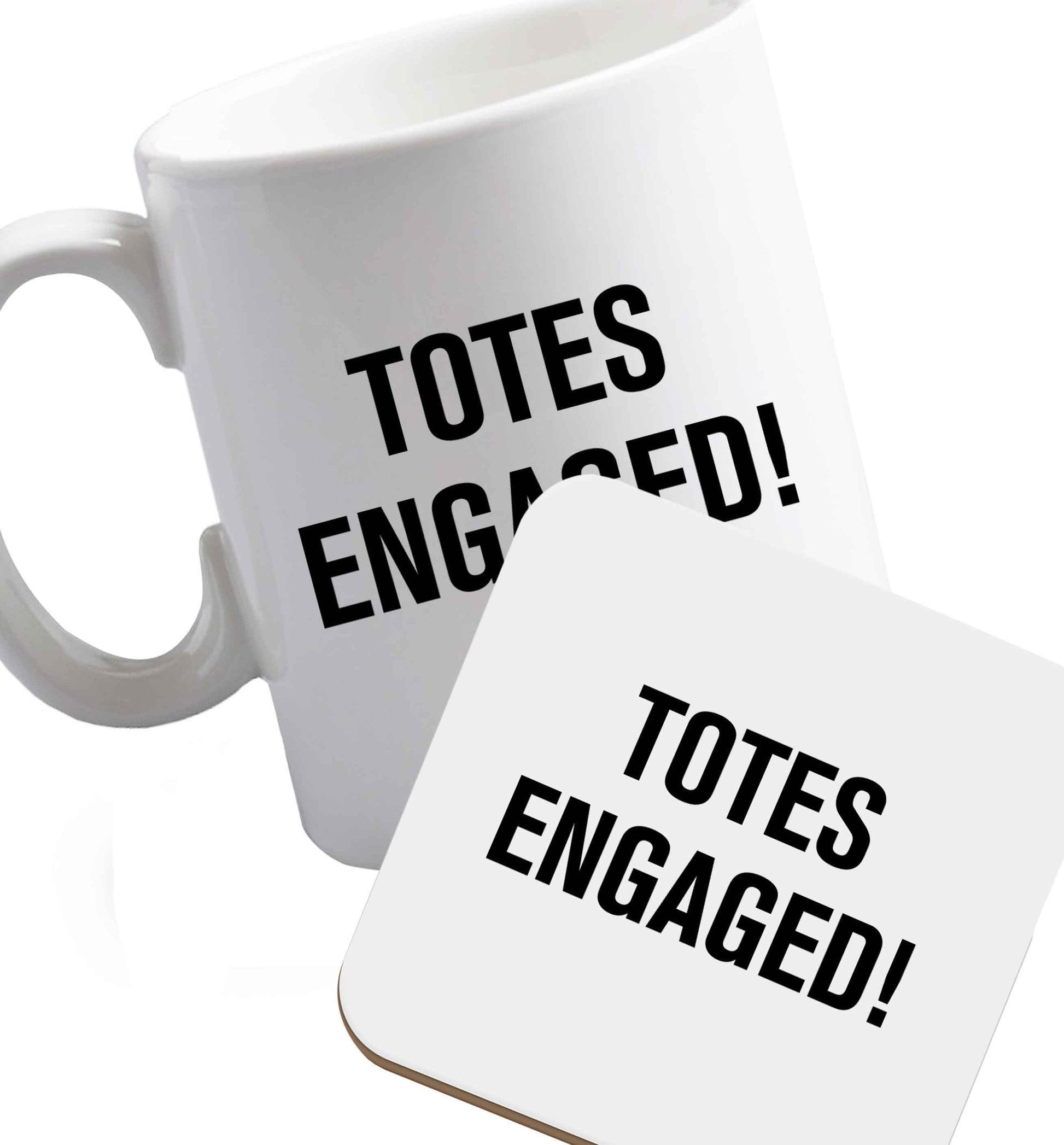 10 oz Favourite Type Pan Pancake ceramic mug and coaster set right handed