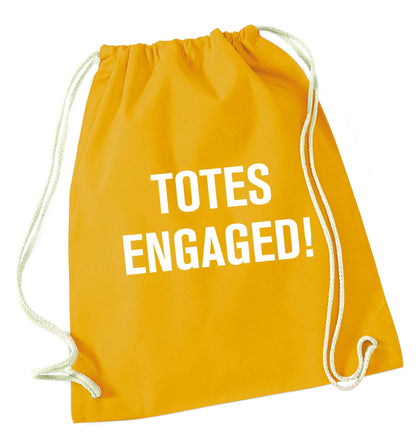 Totes engaged mustard drawstring bag