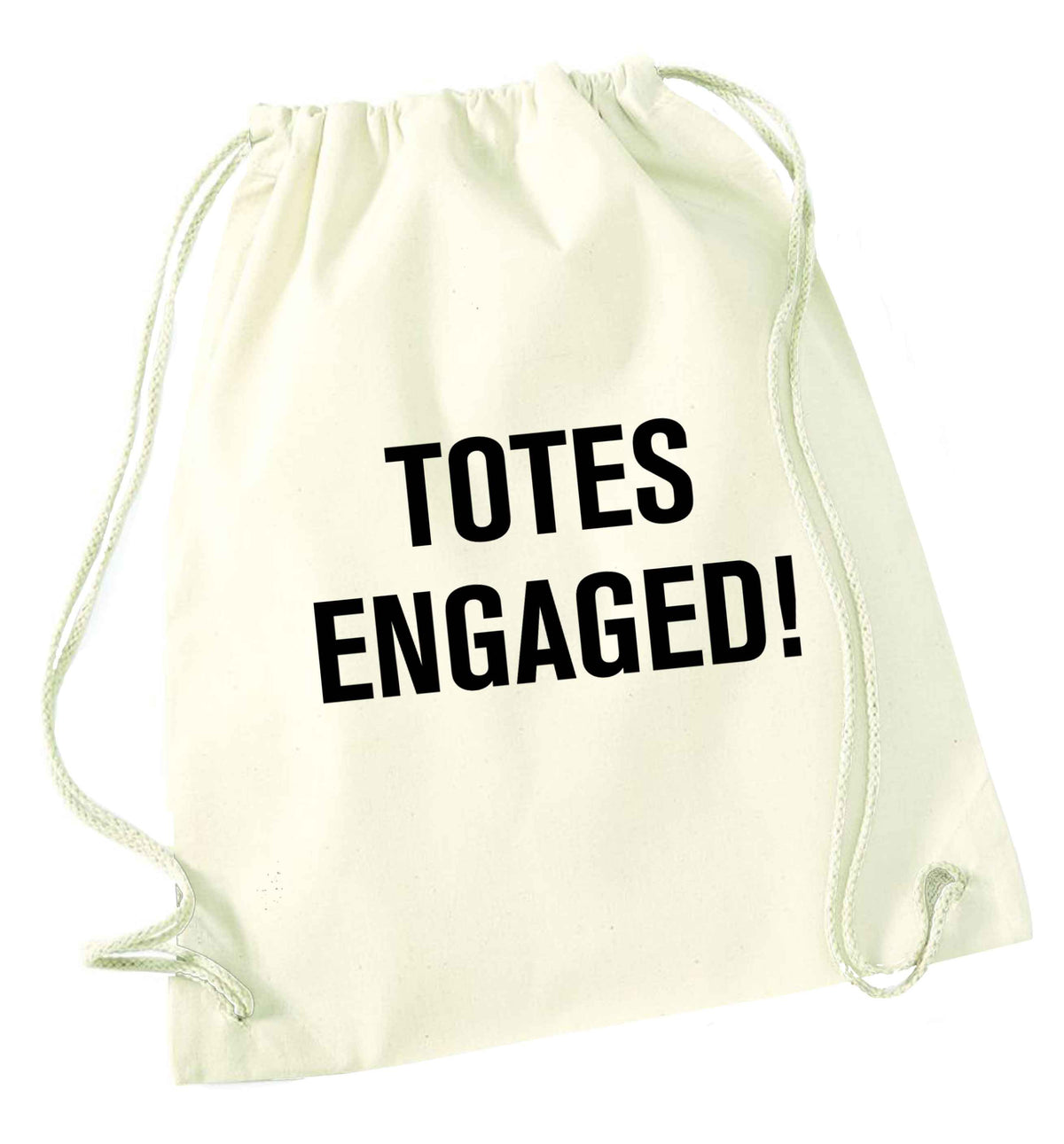 Totes engaged natural drawstring bag