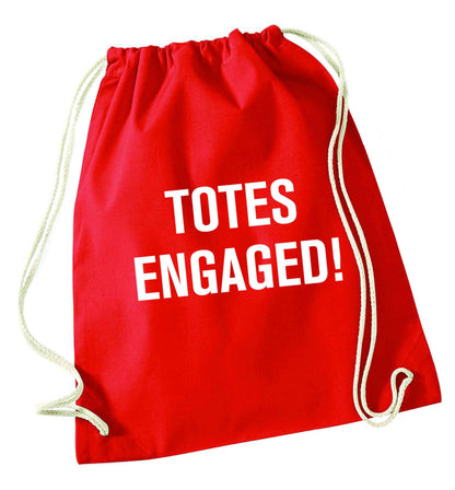Totes engaged red drawstring bag 