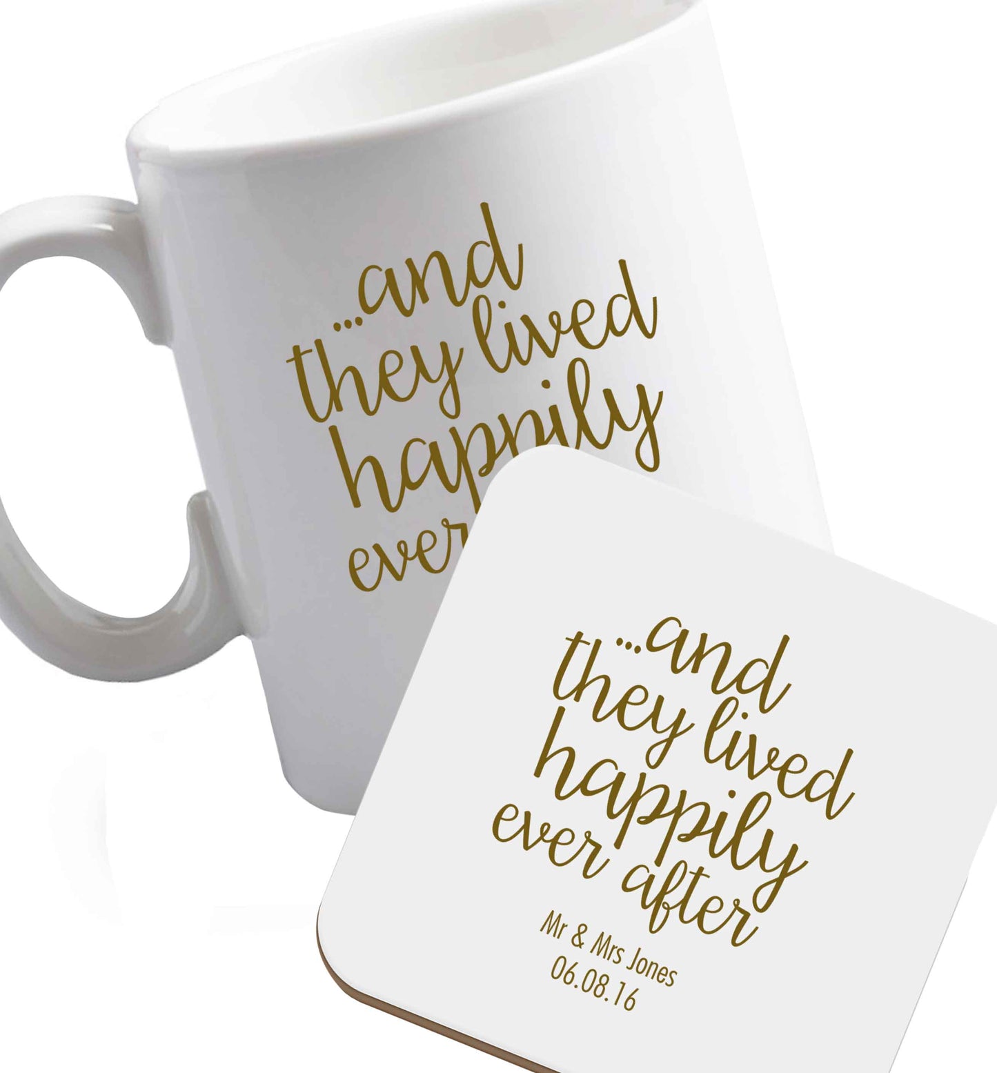 10 oz Favourite Type Pan Pancake ceramic mug and coaster set right handed